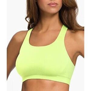 Wacoal XL Sports Bra Neon Green Racerback Seamless Comfort Activewear Workout